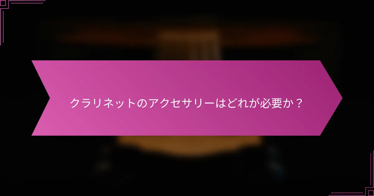 クラリネットのアクセサリーはどれが必要か？